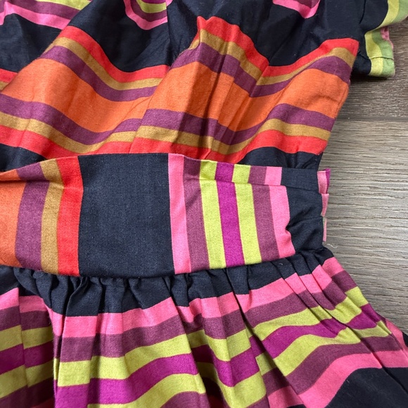 Tea Collection Girls Striped Short Sleeve Dress Sz 6 Fall, Back to School, Lined - Picture 5 of 11